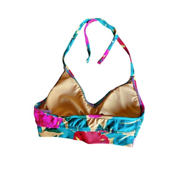 Kona Sol Bikini Swim Top Small Womens Padded Tropical Multicolor Swimwear - Picture 3 of 4